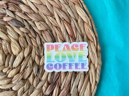 Love Peace Coffee Clear Sticker